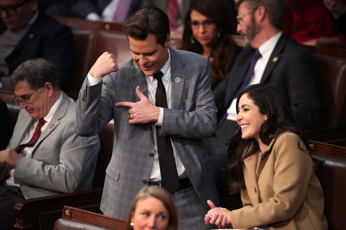 Mike Rogers Rushes at Matt Gaetz During House Speaker Voting