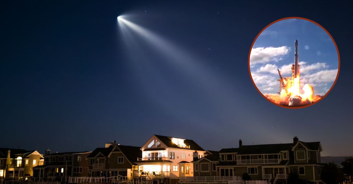 The Falcon Heavy Launch by SpaceX Illuminates the Florida Night Sky