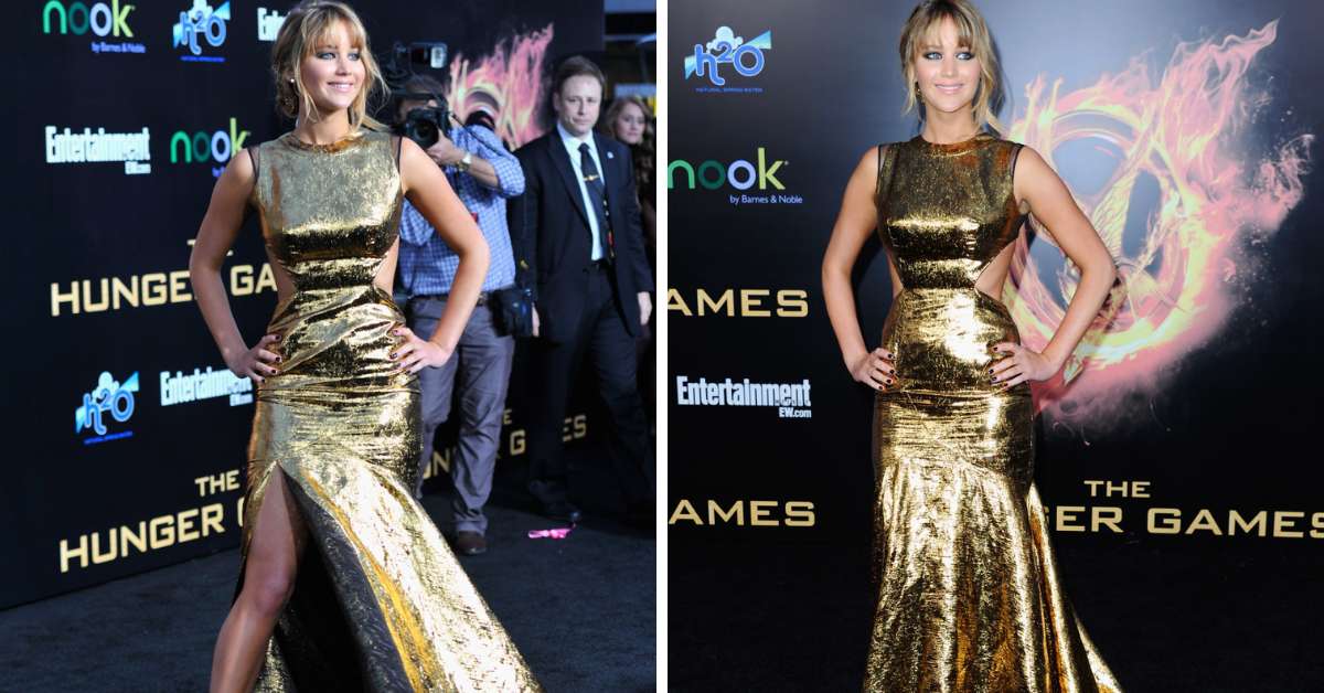 jennifer lawrence gold dress hunger games