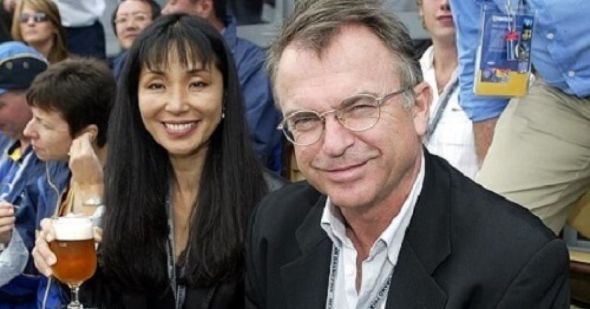 Sam Neill with his second wife, Noriko Watanabe