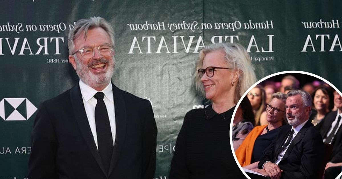 Sam Neill with his third wife, Laura Tingle