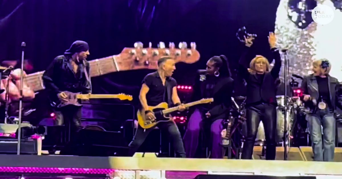 Michelle Obama Joins Bruce Springsteen on Stage in Barcelona