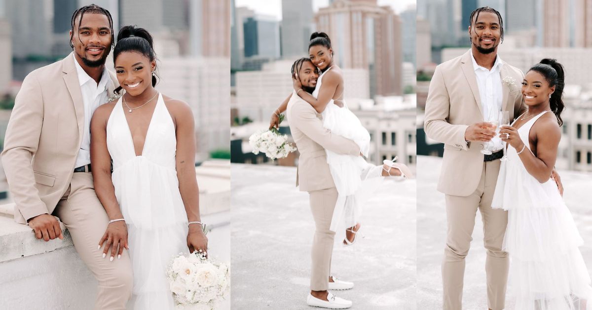 simone biles jonathan owens wedding photos