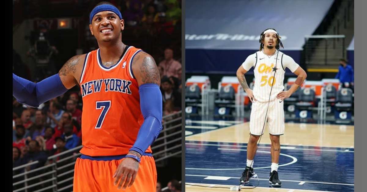 Cole Anthony and Carmelo Anthony