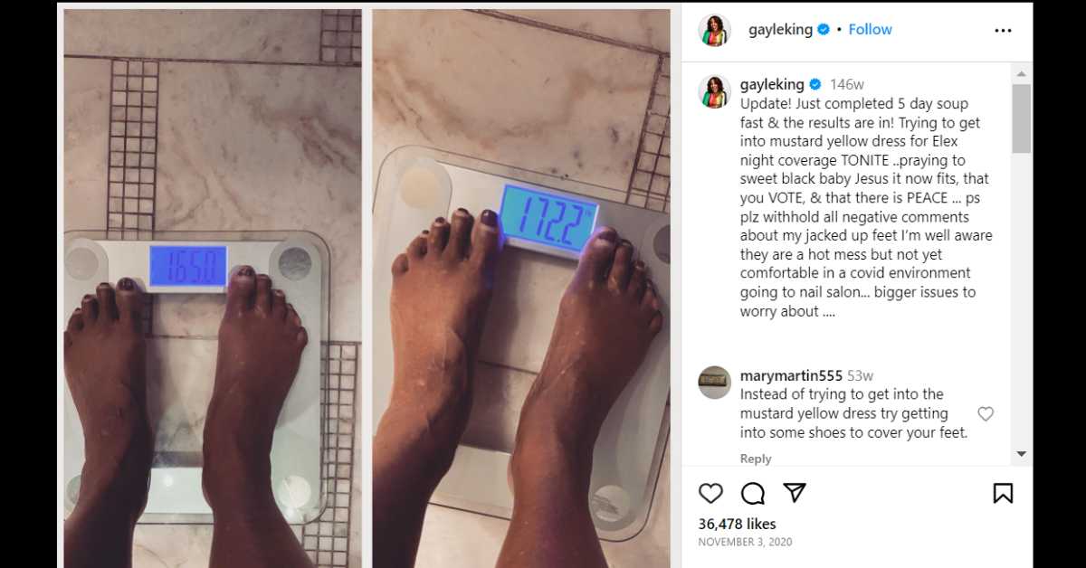 gayle king weight loss