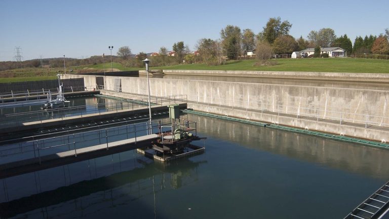 Filtration basins at a drinking water treatment plant