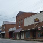 Storefronts on Main Street in Jonesville, Virginia