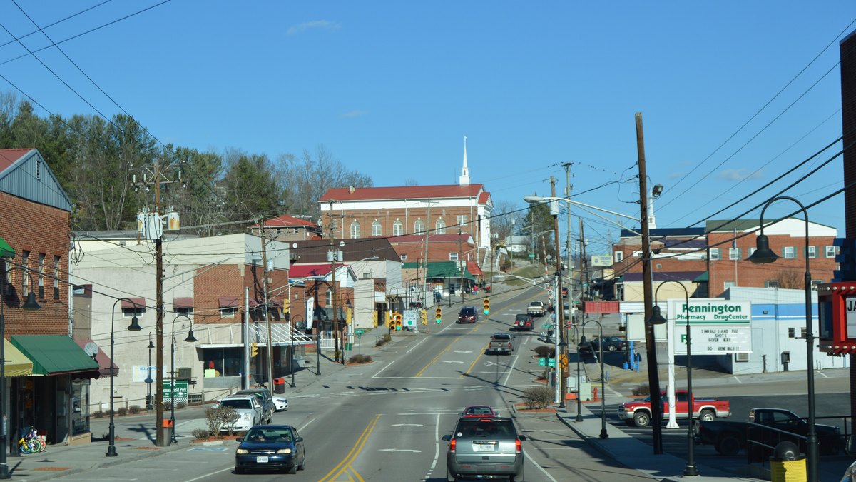 Morgan Avenue in downtown Pennington Gap, Virginia